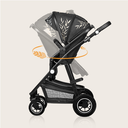 lionelo Amber 3 w 1 Black Silver — Wózek wielofunkcyjny